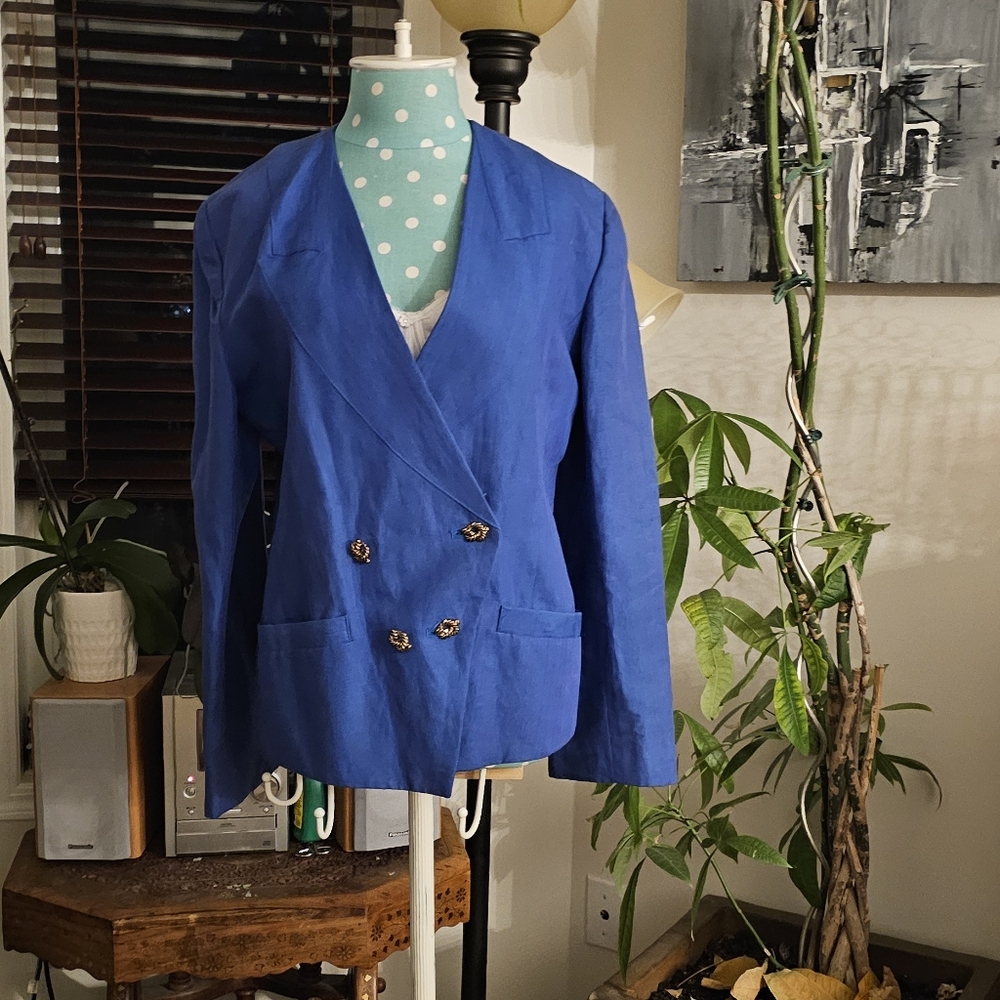 VTG-10-Bagatelle Cobalt Blue Double-Breasted Blazer